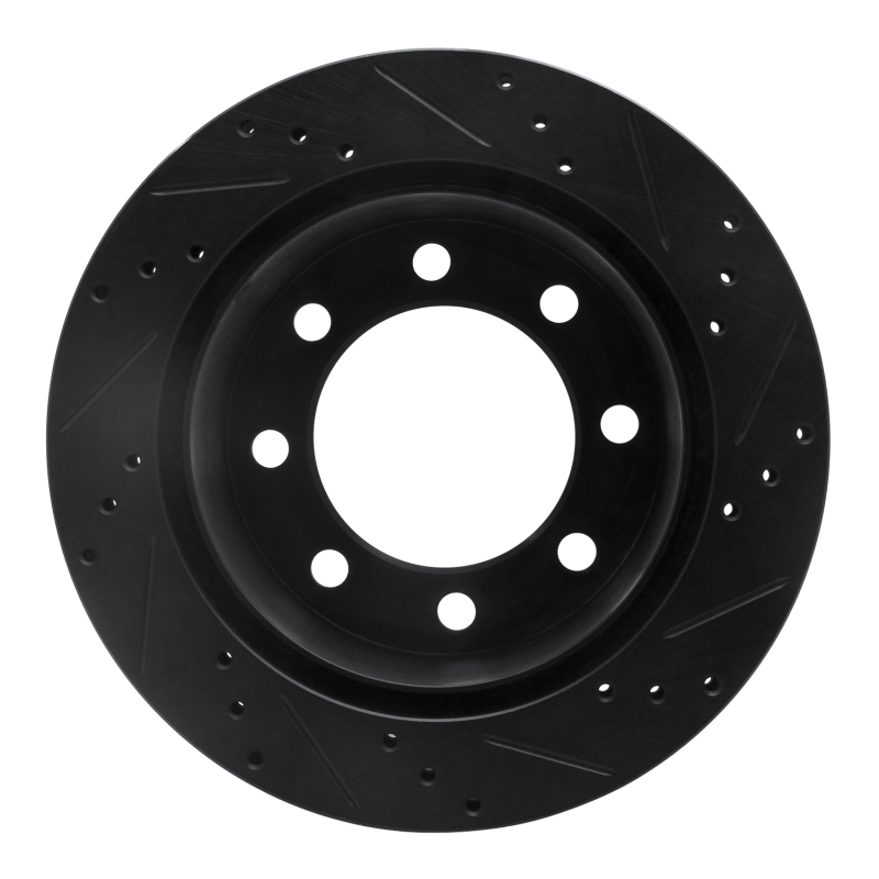 Dodge Ram 2500 Brake Rotor (1) - Rear Left - R1 Concepts - Drilled & Slotted - Black - `00-`02
